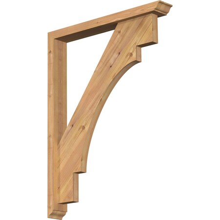 Merced Traditional Smooth Bracket W/ Offset Brace, Western Red Cedar, 3 1/2W X 26D X 34H